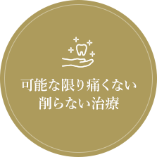 可能な限り痛くない削らない治療